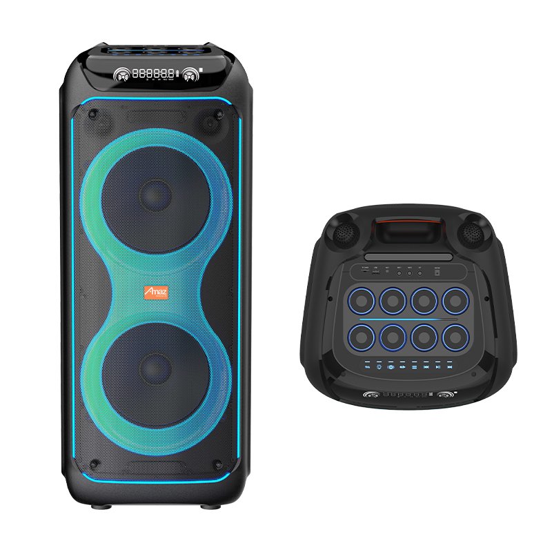 Wireless Karaoke Bluetooth Portable Dual 10 Inch Speaker with Handle Party Speaker Ambient Light Plus Speaker Rounded Corner Light - 图片 3