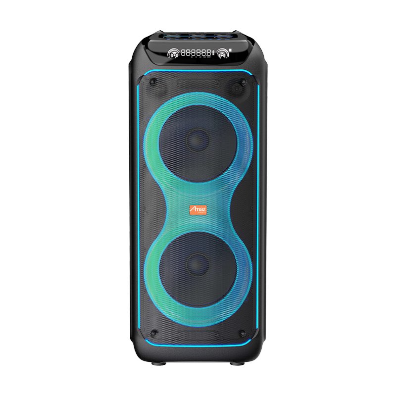 Wireless Karaoke Bluetooth Portable Dual 10 Inch Speaker with Handle Party Speaker Ambient Light Plus Speaker Rounded Corner Light